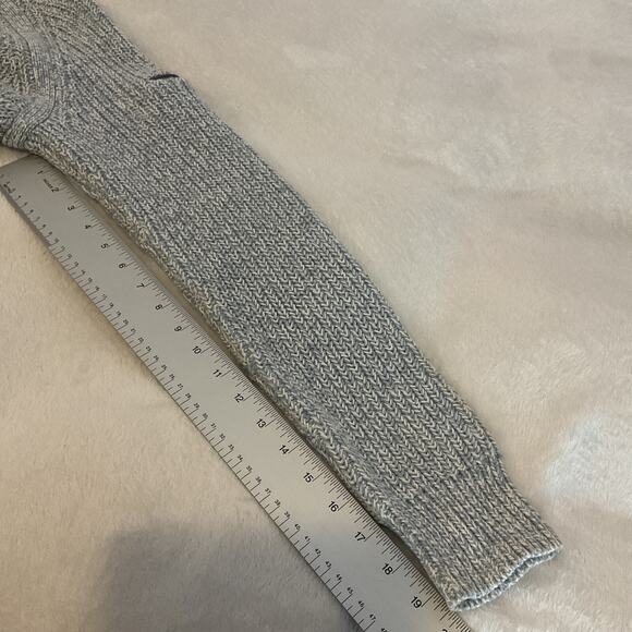 Tommy Hilfiger Sweater Chunky Knit Gray Blue Crewneck Zip Sleeve Cozycore Pocket - Picture 5 of 10